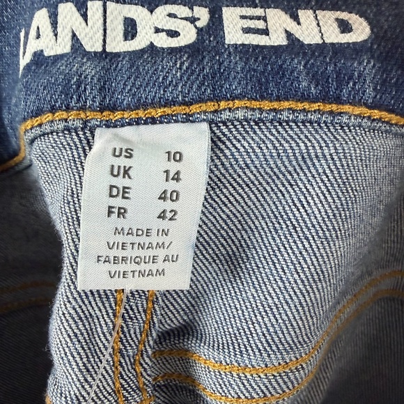 Lands' End Women's Recover High Rise Wide Leg Blue Jeans 10 - Indigo Tide Blue - Picture 12 of 16